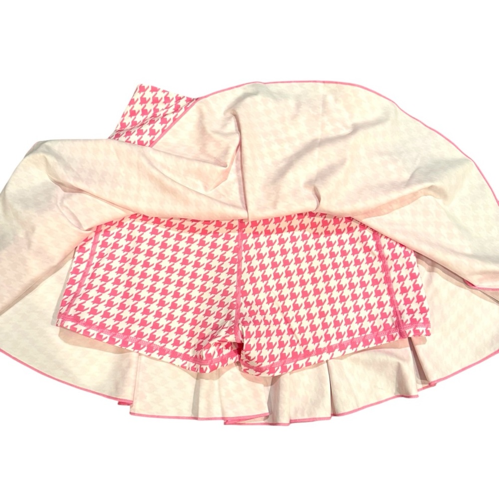 HALARA Pink Houndstooth Circle Skater Skirt - Picture 3 of 8
